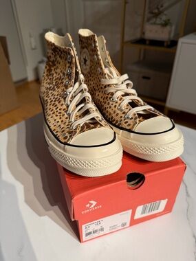 New Converse Chuck 70 High Top Sneakers in Brown and Cream